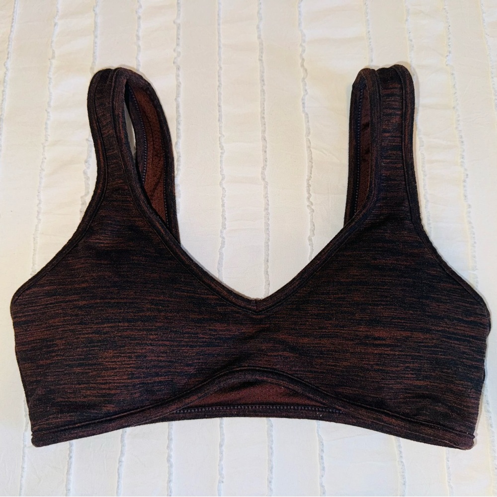 Crop Shop Boutique Marl Brown Sports Bra